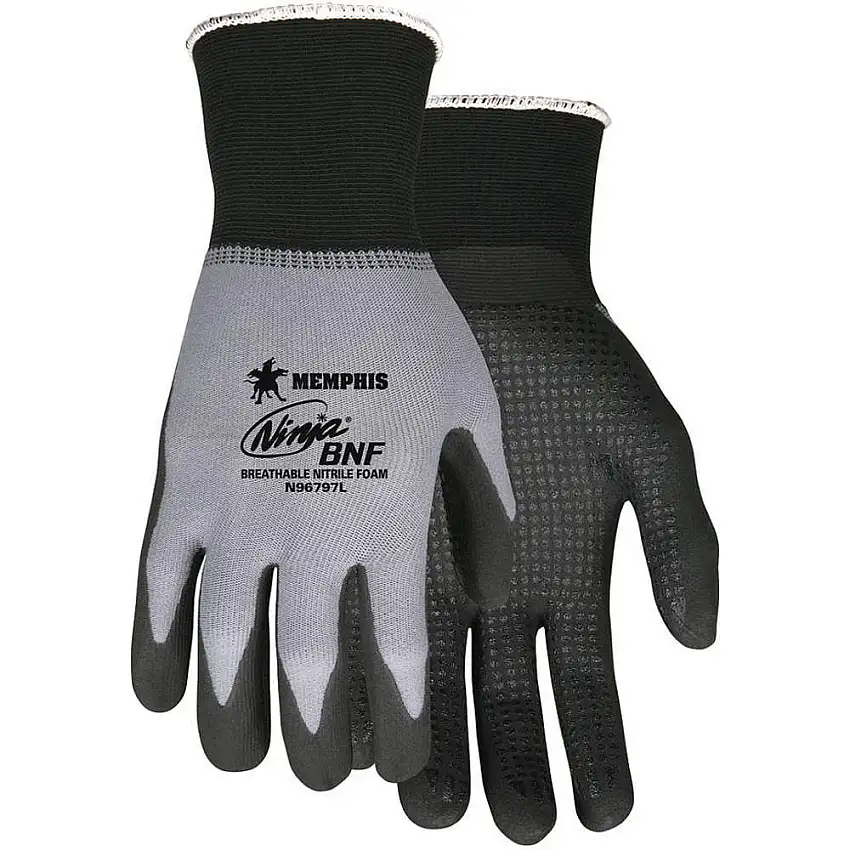 MCR SAFETY  N96797L Beschichtete Handschuhe Grau/Schwarz L Pr