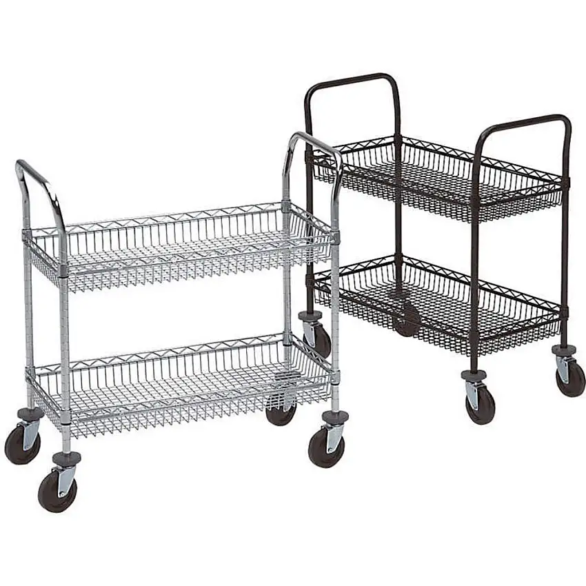 METRO 66169-SPECIALLSS Korbwagen 2 Regale 39 x 36 x 18 Schwarz