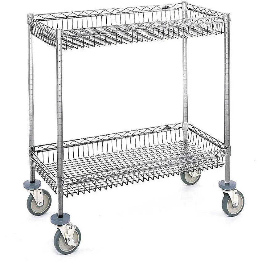 METRO  66170 Korbwagen 2 Regale 39 x 48 x 18 Chrom