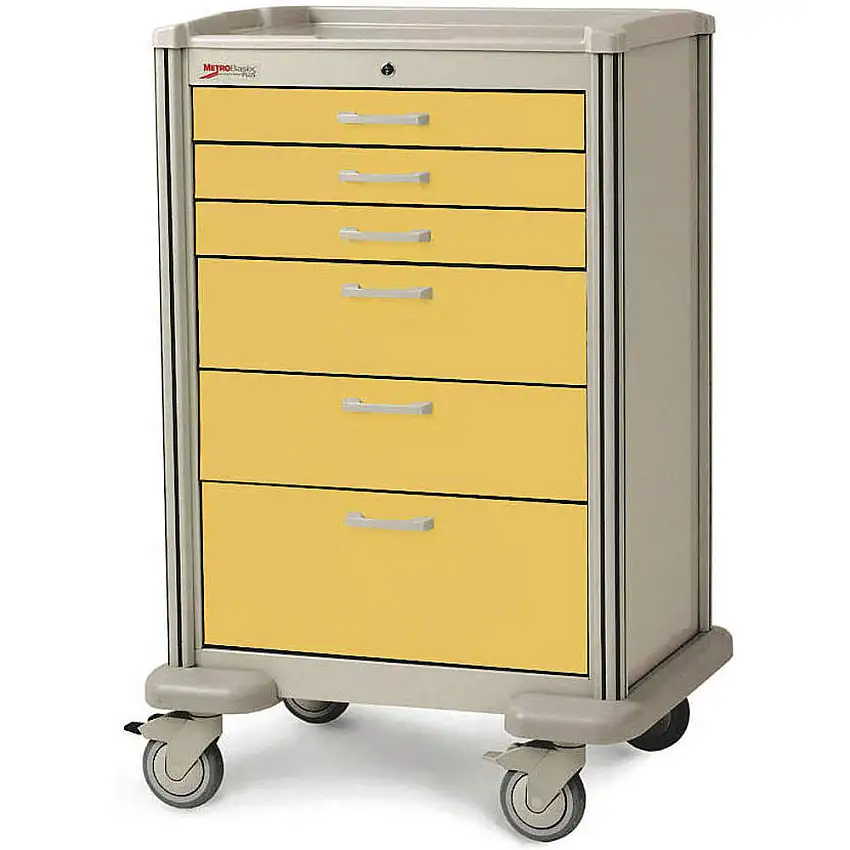 METRO  MBX4101TL-Y Medizinischer Wagen Stahl/Polymer Taupe/Gelb
