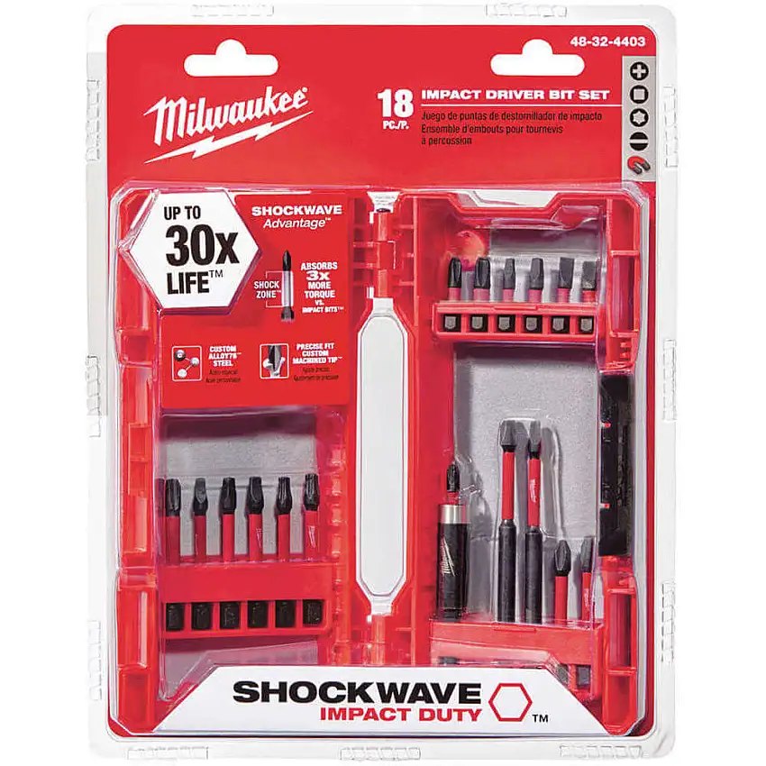 MILWAUKEE  48-32-4403 Schraubendreher-Bit-Set, 18-teilig, 1/4 Zoll Schaft