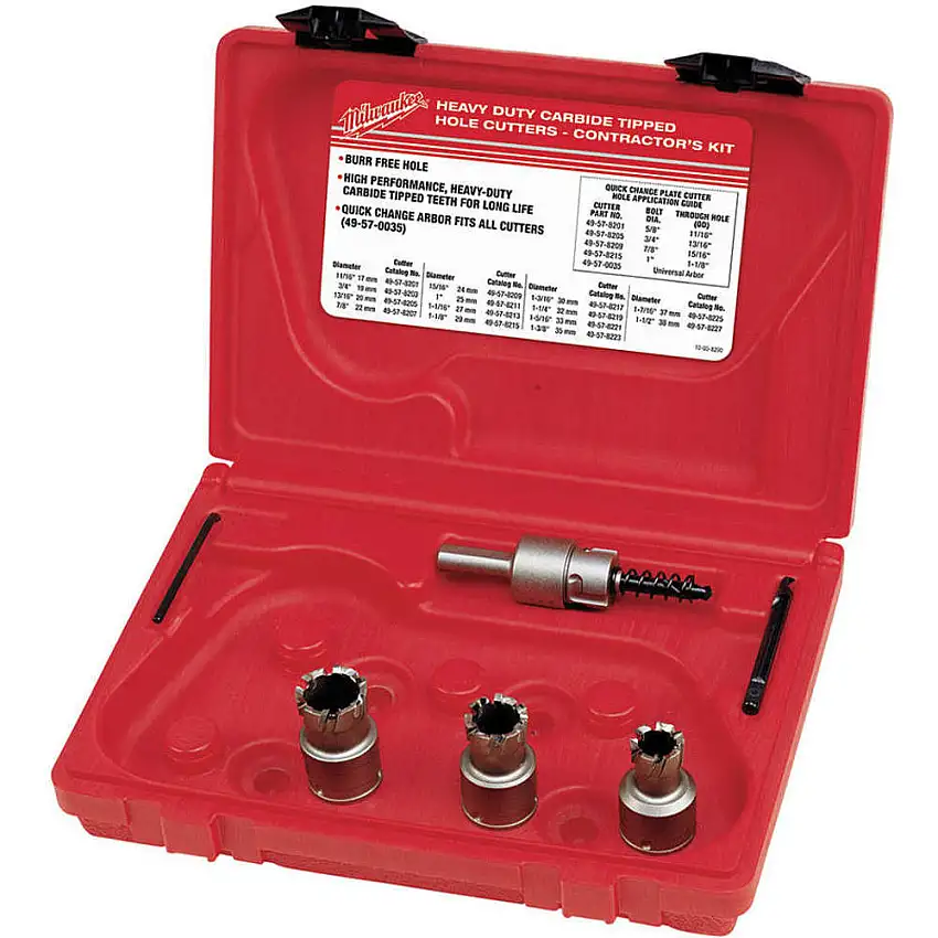 MILWAUKEE 49-22-8200 Hartmetall-Fräser-Set für Stahlplatten, 5 Stück