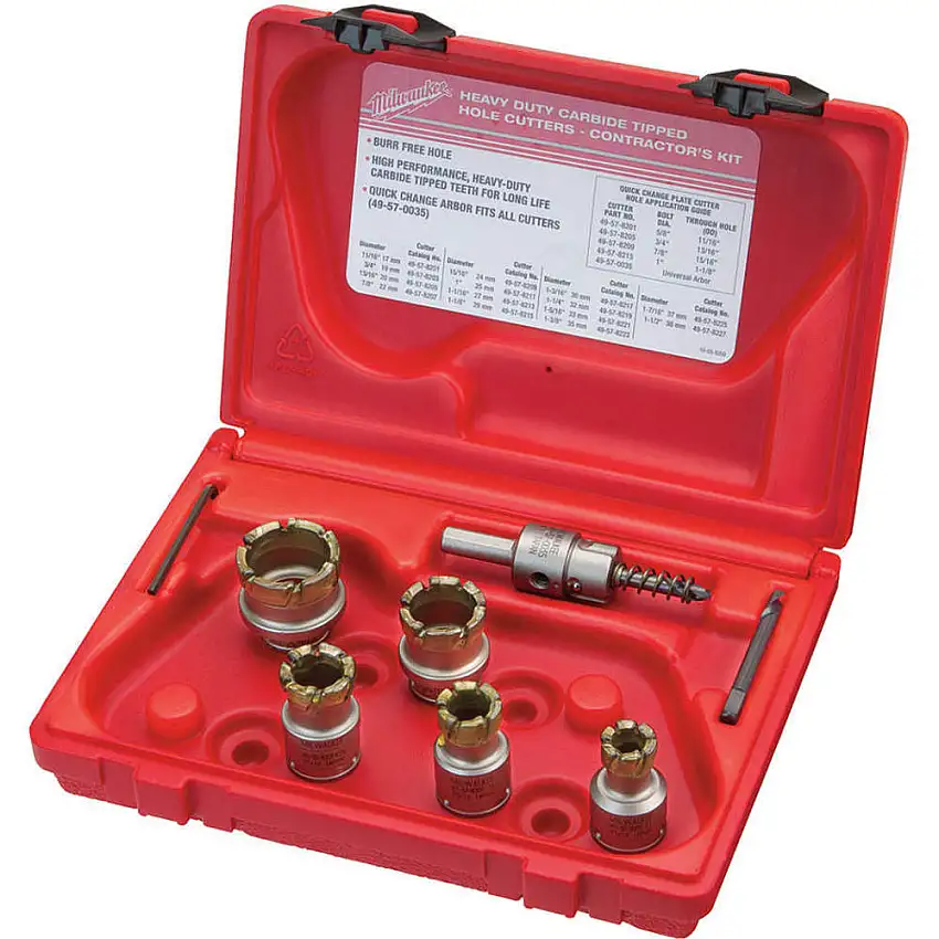 MILWAUKEE 49-22-8210 Hartmetall-Fräser-Set für Stahlplatten, 7 Stück