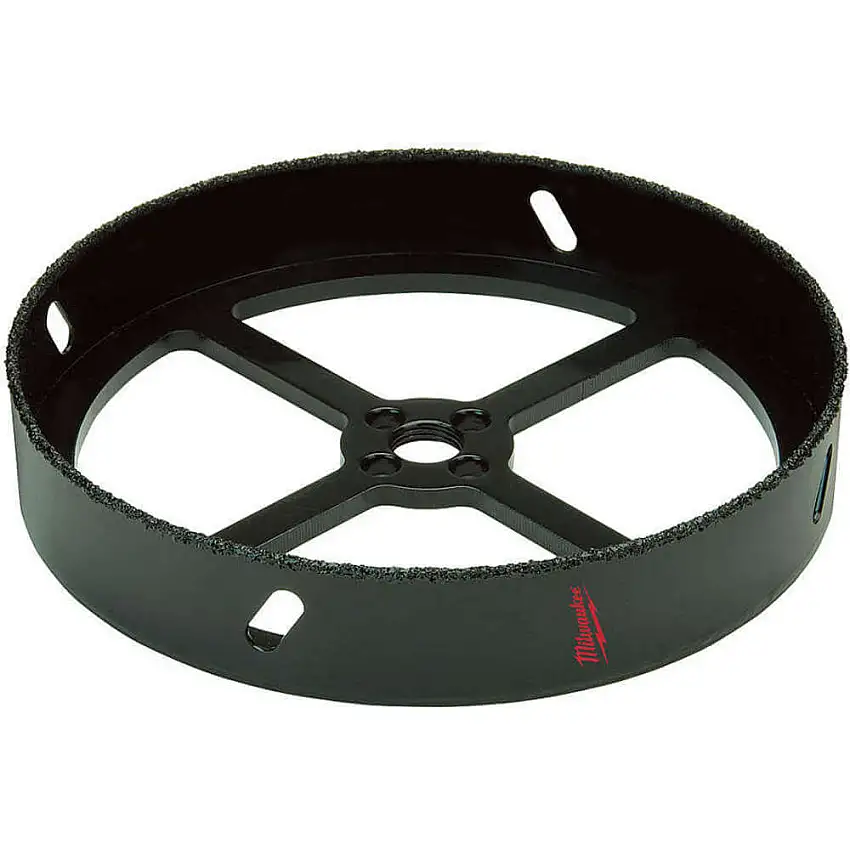 MILWAUKEE  49-56-0300 Lochsäge für Einbauleuchten, Hartmetall-Körnung, Schwarz, 4-3/8 Zoll