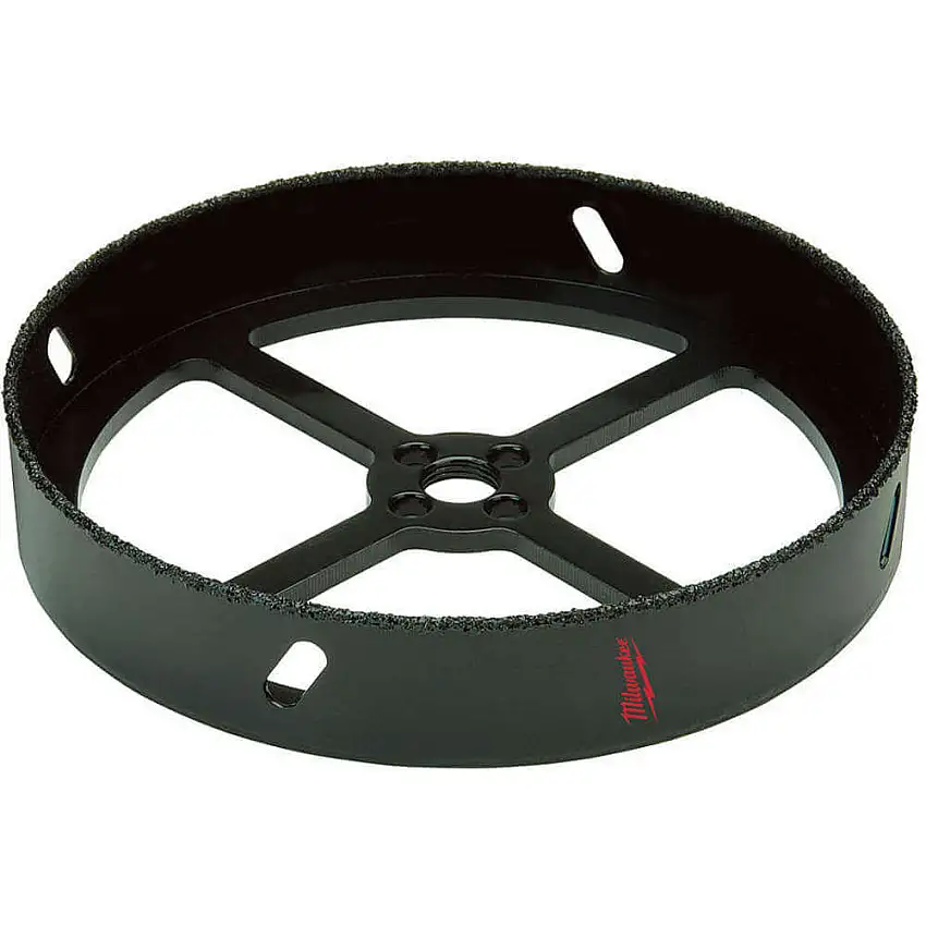 MILWAUKEE 49-56-0303 Lochsäge für Einbauleuchten, Hartmetall-Körnung, Schwarz, 5-3/8 Zoll