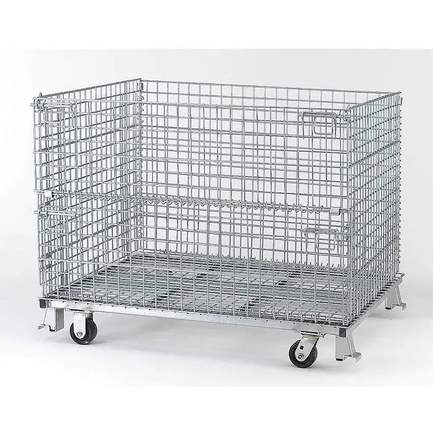 NASHVILLE WIRE  C404830S4C Faltbarer Behälter, 48 Zoll Breite, Silber