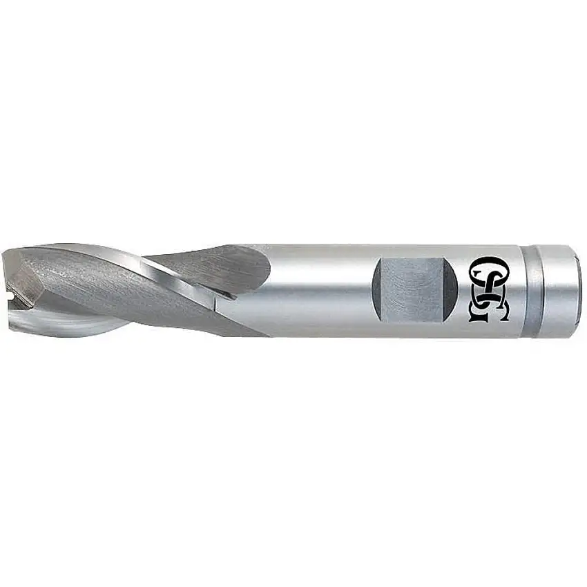 OSG  5201400 Schaftfräser mit Vierkantaufnahme, blank, zentrisch schneidend, 2 Schneiden, 11/16 Zoll Fräsdurchmesser.