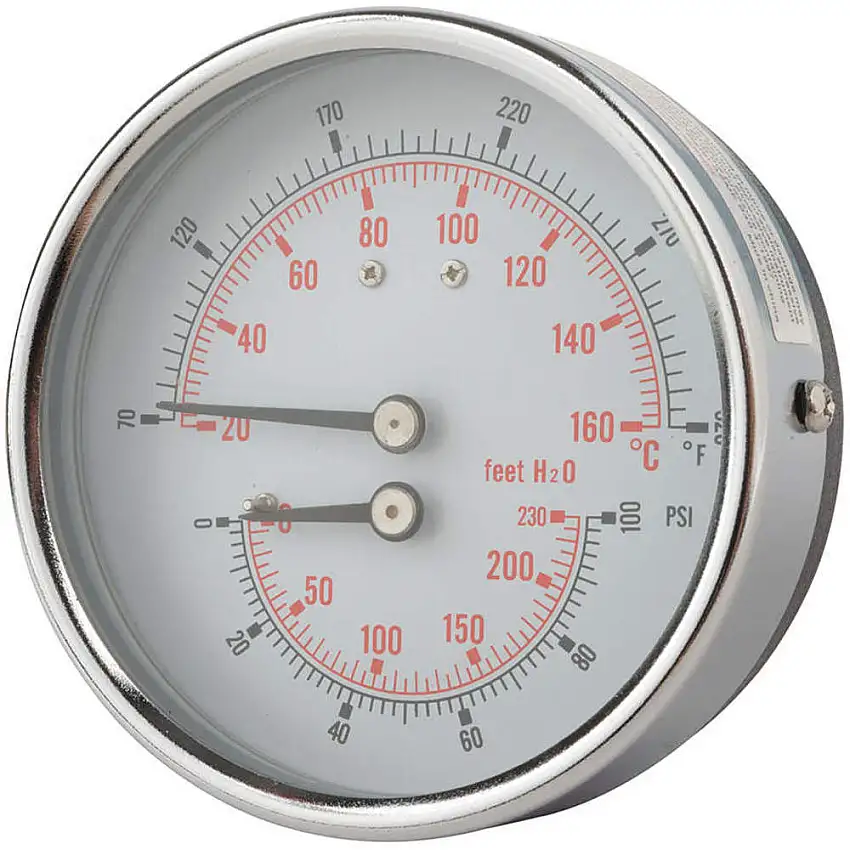 PIC GAUGES  TRI-HD-302R-E Bioler-Messgerät, rund, 0–100 psi, 80 bis 320 °F