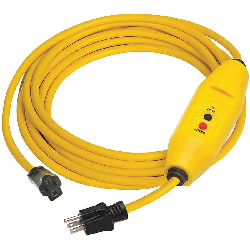 POWER FIRST 11X434 Gfci Inline-Kabel 5-15r 50 Fuß Auto Reset