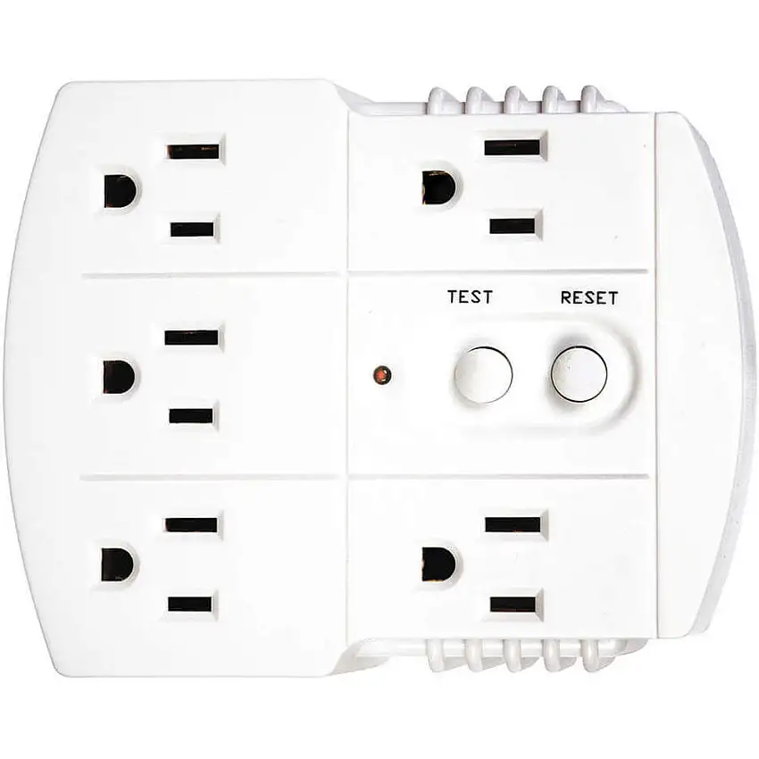 POWER FIRST 11X433 Gfci 5 Steckdosen, weiß, automatische Rückstellung