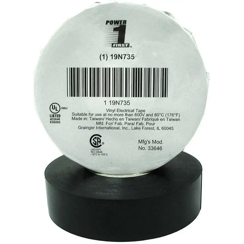 POWER FIRST 19N735 Isolierband 3/4 x 66 Fuß 7 Mil Schwarz