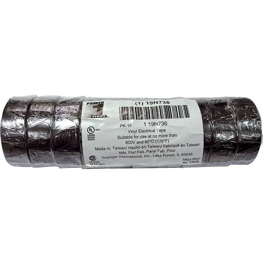 POWER FIRST 19N736 Isolierband 3/4 x 20 Fuß 7 mil Schwarz