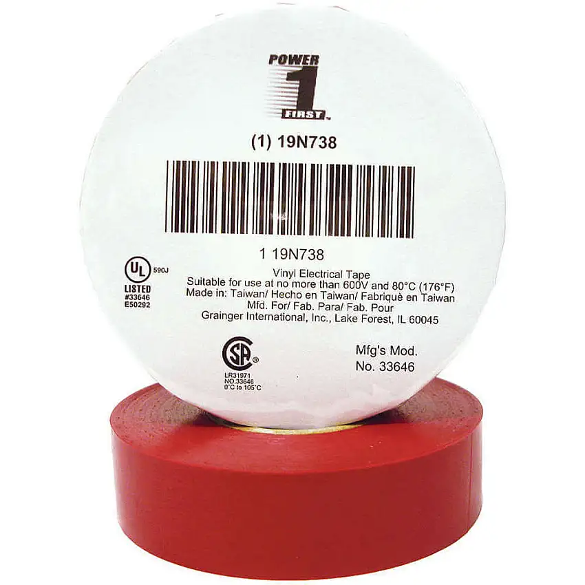 POWER FIRST 19N738 Isolierband 3/4 x 66 Fuß 7 Mil Rot