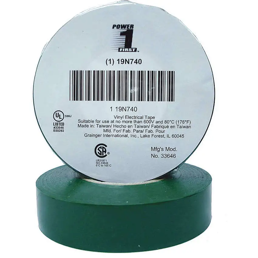 POWER FIRST 19N740 Isolierband 3/4 x 66 Fuß 7 Mil Grün