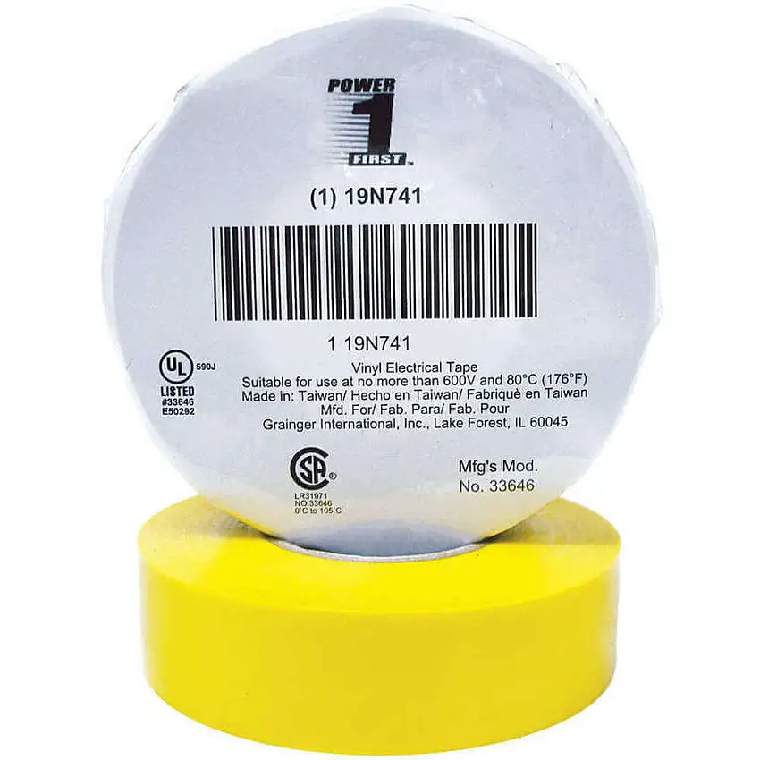 POWER FIRST 19N741 Isolierband 3/4 x 66 Fuß 7 Mil Gelb