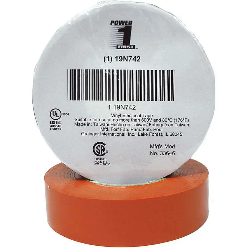 POWER FIRST 19N742 Isolierband 3/4 x 66 Fuß 7 Mil Orange