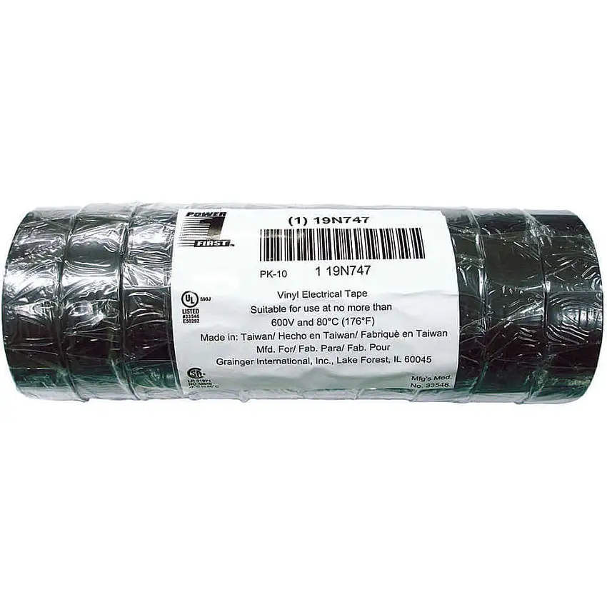 POWER FIRST 19N747 Isolierband 3/4 x 60 Fuß 7 mil Schwarz