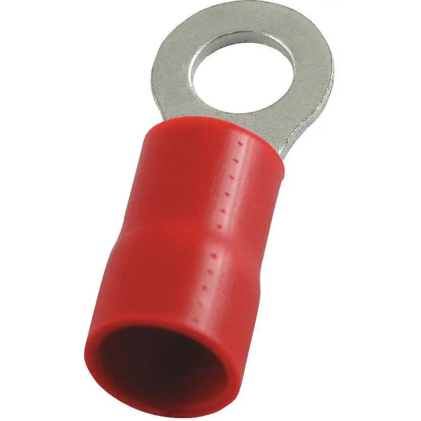 POWER FIRST  4FRC9 Ringkabelschuh, rot verlötet, 8 AWG