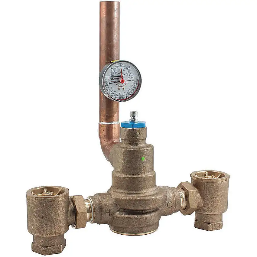POWERS  LFSH1434 W/TP GAUGE Mischventil, bleifreies Messing, 125 Psi
