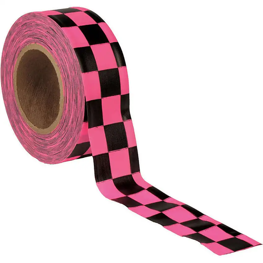 PRESCO PRODUCTS CO CKPGBK-188 Markierungsband, Pink Glo/Schwarz, 150 m, 1 cm