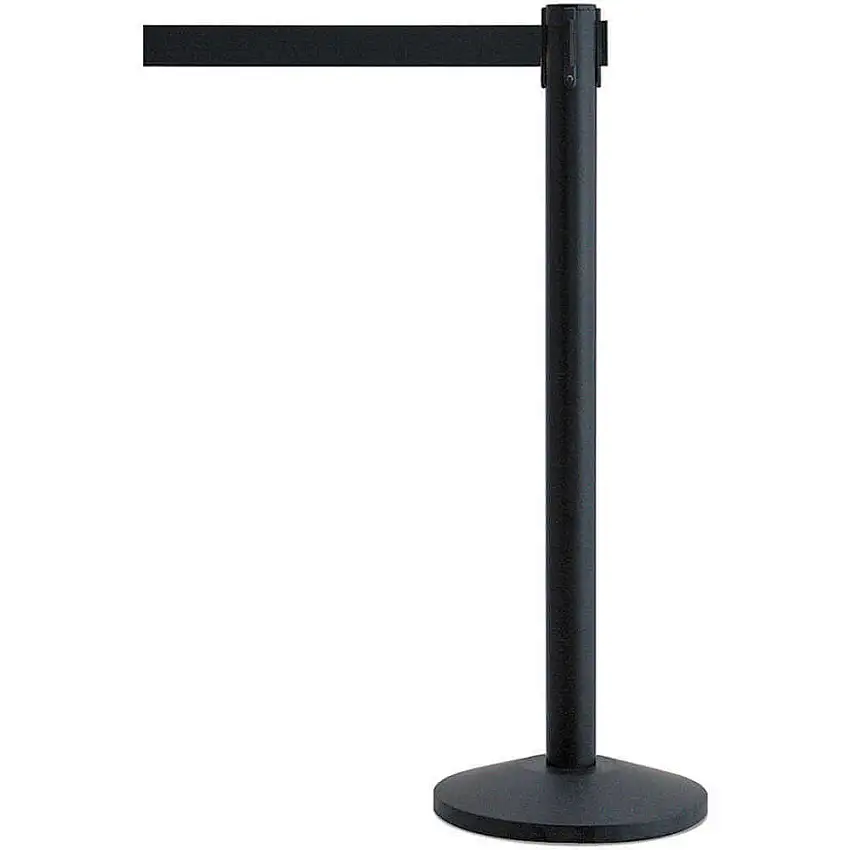 QUEUEWAY  QWAYPOST-33-B9 Absperrpfosten mit Gürtel, Metall, 7 m lang