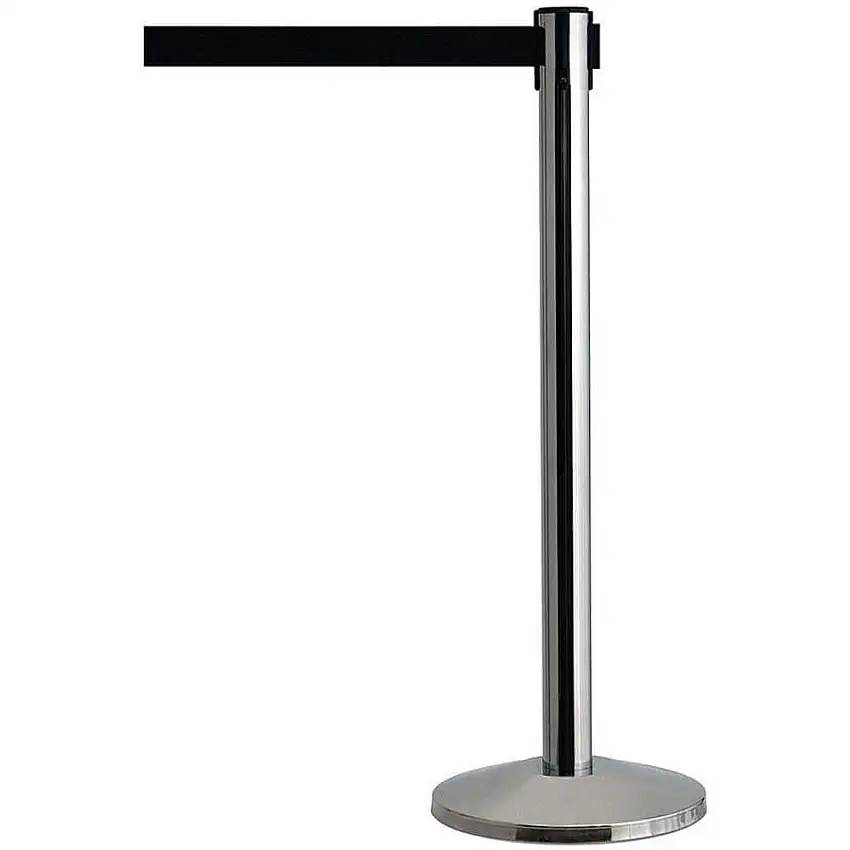 QUEUEWAY  QWAYPOST-3S-B9 Absperrpfosten mit Gürtel, Metall, 7 m lang