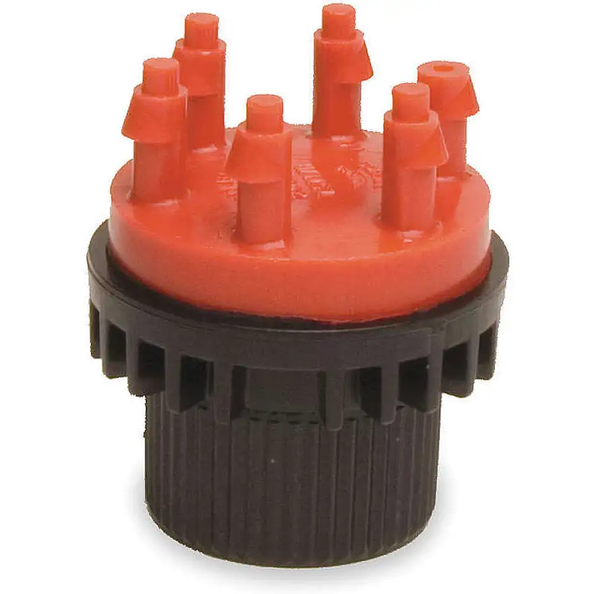 RAIN BIRD  MANIF2-1PK Emitter mit sechs Ausgängen, rot/schwarz, Kunststoff