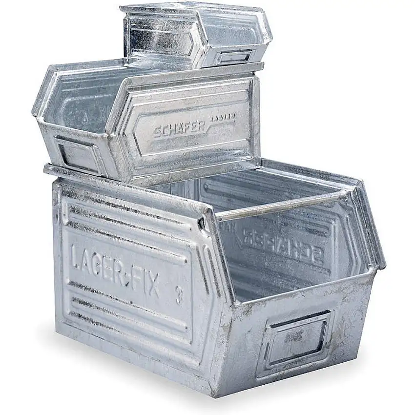 SCHAEFER  147.090605GV1 14/7 Stapelbare Stahlbehälterbox 9 x 6 x 58 verzinkt