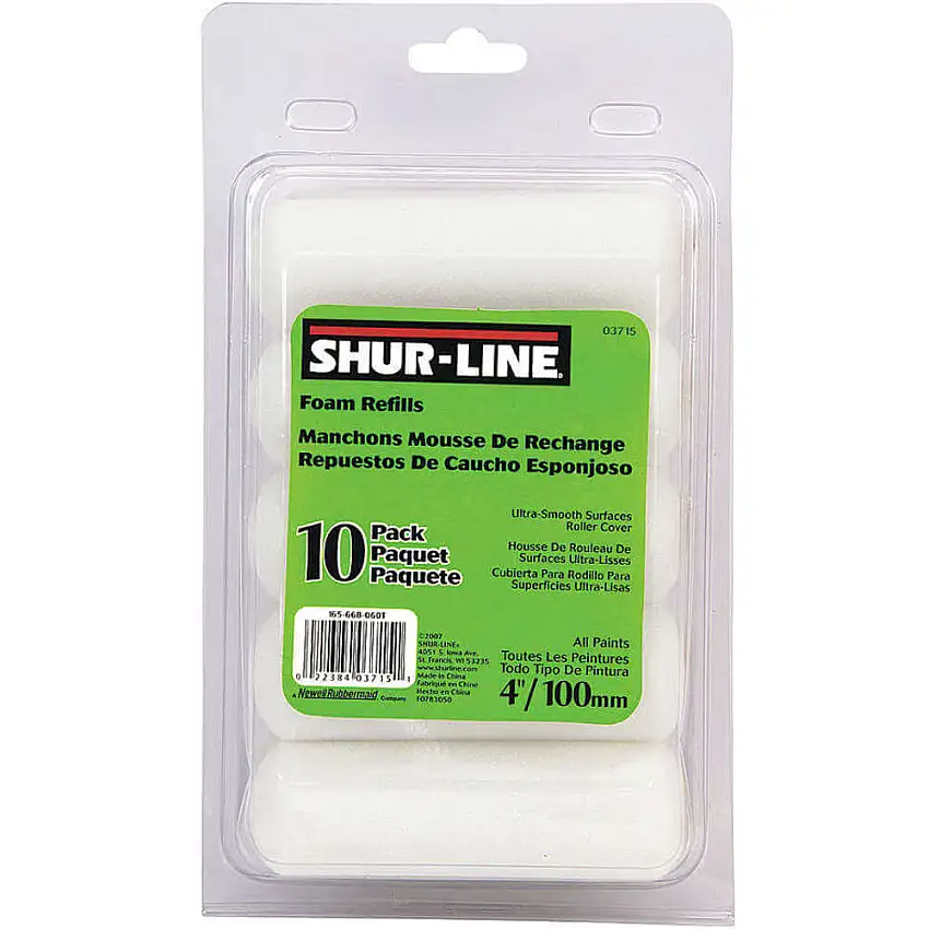 SHUR-LINE  2006698 Mini-Farbrollerbezug, 4 Zoll Länge, Schaumstoff