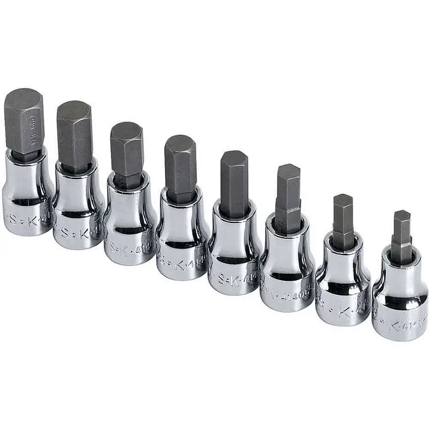 SK PROFESSIONAL TOOLS  19708 Steckschlüssel-Bitsatz 3/8 Zoll Antrieb 8-teilig