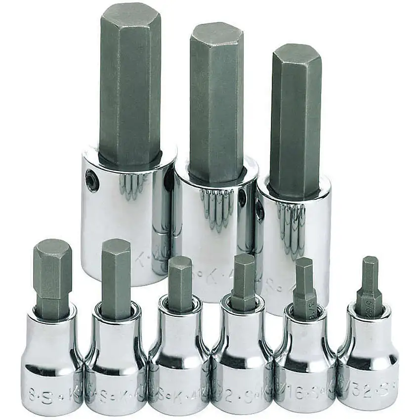 SK PROFESSIONAL TOOLS  19733 Steckschlüssel-Bitsatz 3/8 1/2 Zoll Antrieb 9-teilig