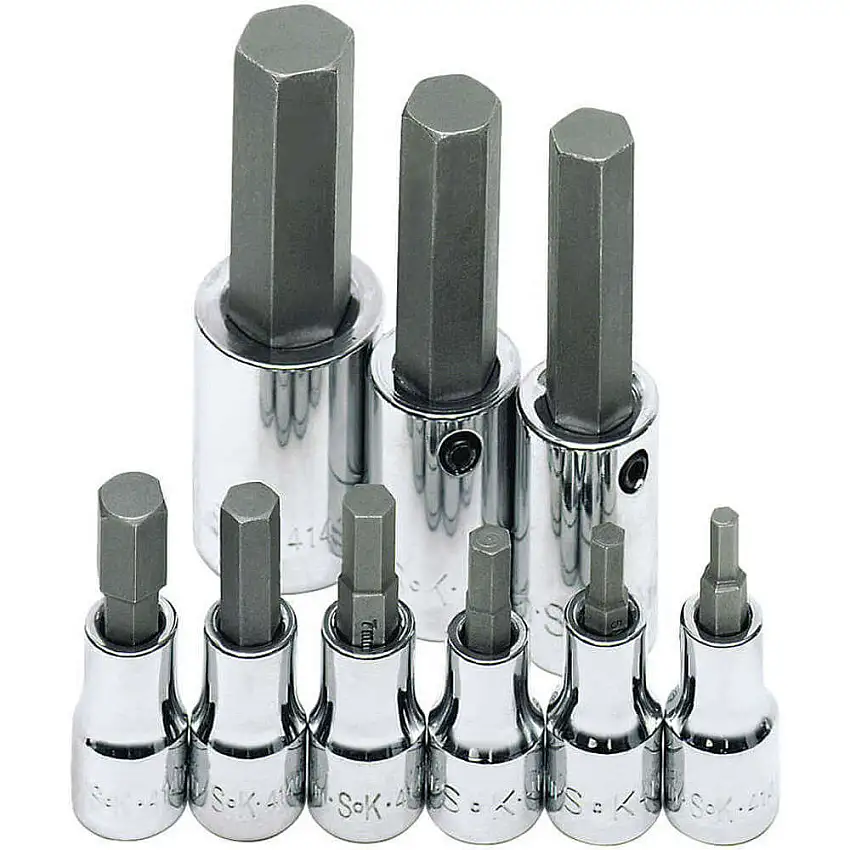 SK PROFESSIONAL TOOLS  19734 Steckschlüssel-Bitsatz 3/8 1/2 Zoll Antrieb 9-teilig