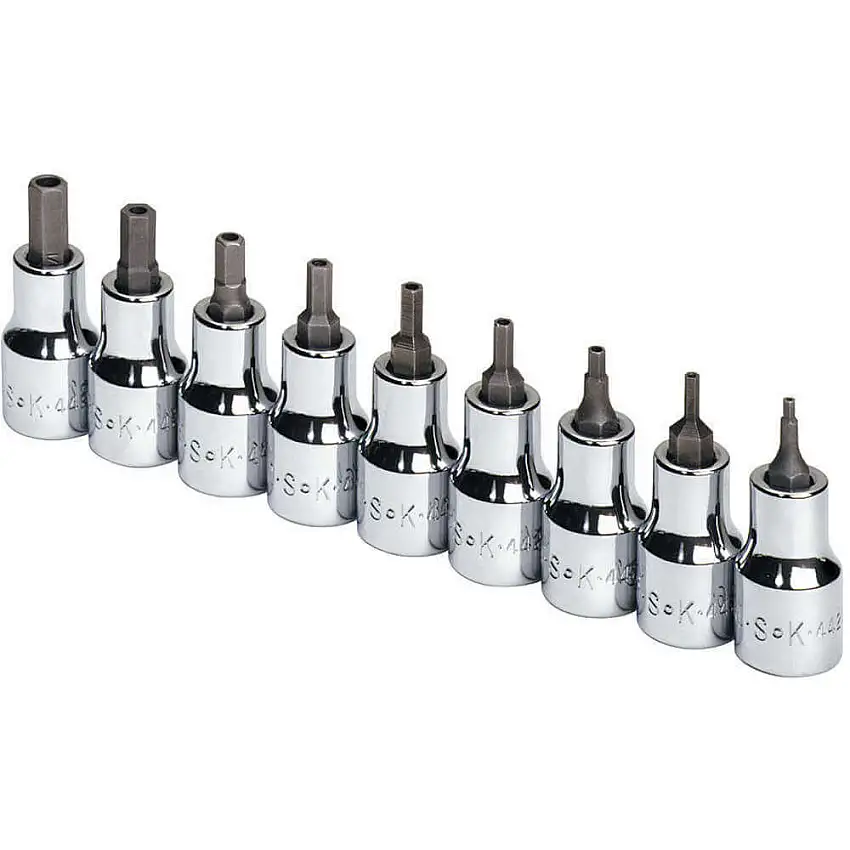 SK PROFESSIONAL TOOLS  19749 Steckschlüssel-Bitsatz 3/8 Zoll Antrieb 9-teilig