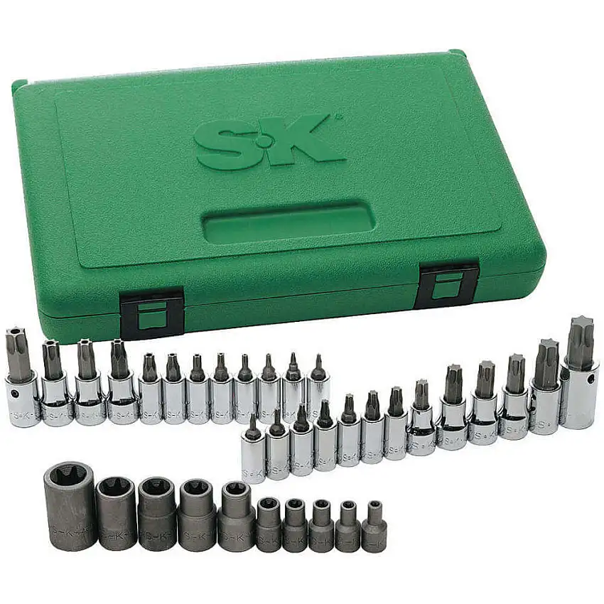SK PROFESSIONAL TOOLS  19763 Steckschlüsselsatz 1/4 3/8 1/2 Zoll Antrieb 35-teilig