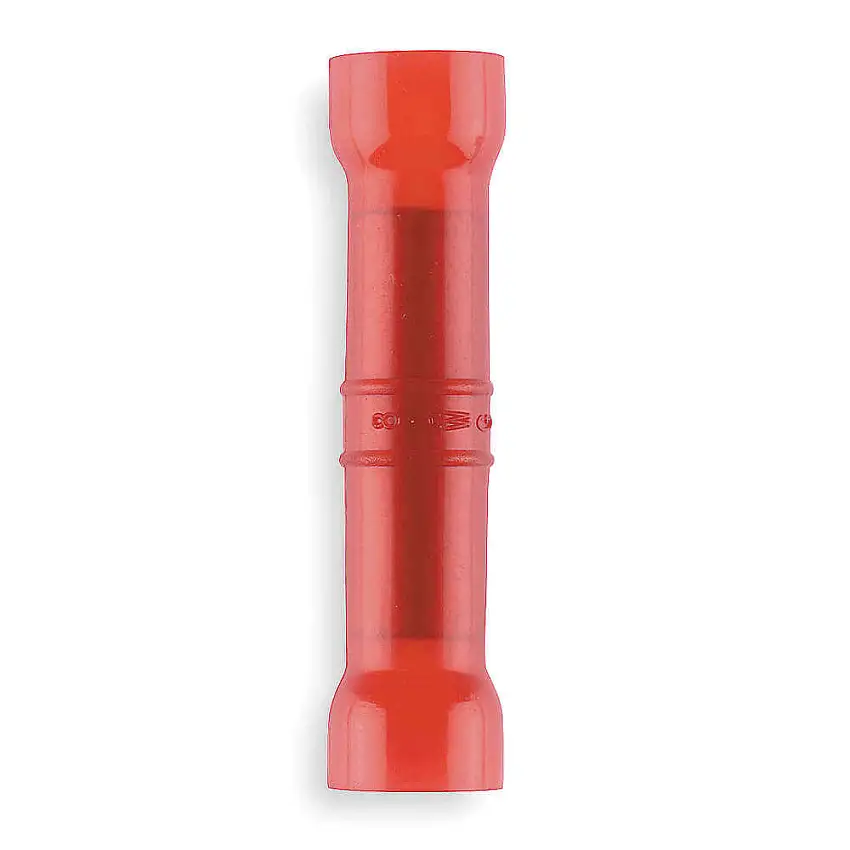 STA-KON 2RD8 Butt Splice Connector, Red, Nylon, For Wire Size 8 AWG - 8 AWG, 600 V