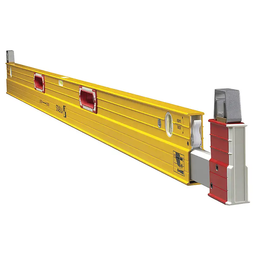 STABILA 35610 Plattenwaage, Aluminium, 6 bis 10 Fuß Länge, 3 Fläschchen