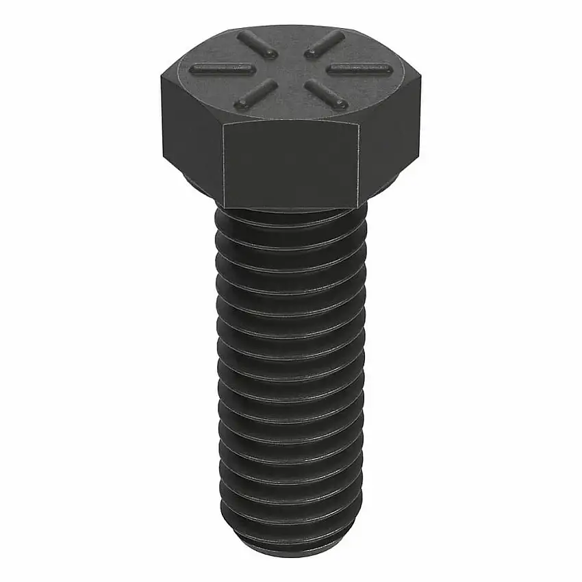 NUCOR  N04100.037.0150 Sechskantschraube, Gewindegröße 3/8 Zoll - 16, Stahl, Länge 1 1/2 Zoll, Kopfhöhe 15/64 Zoll, Festigkeitsklasse 8, Rockwell-Härte C33-C39
