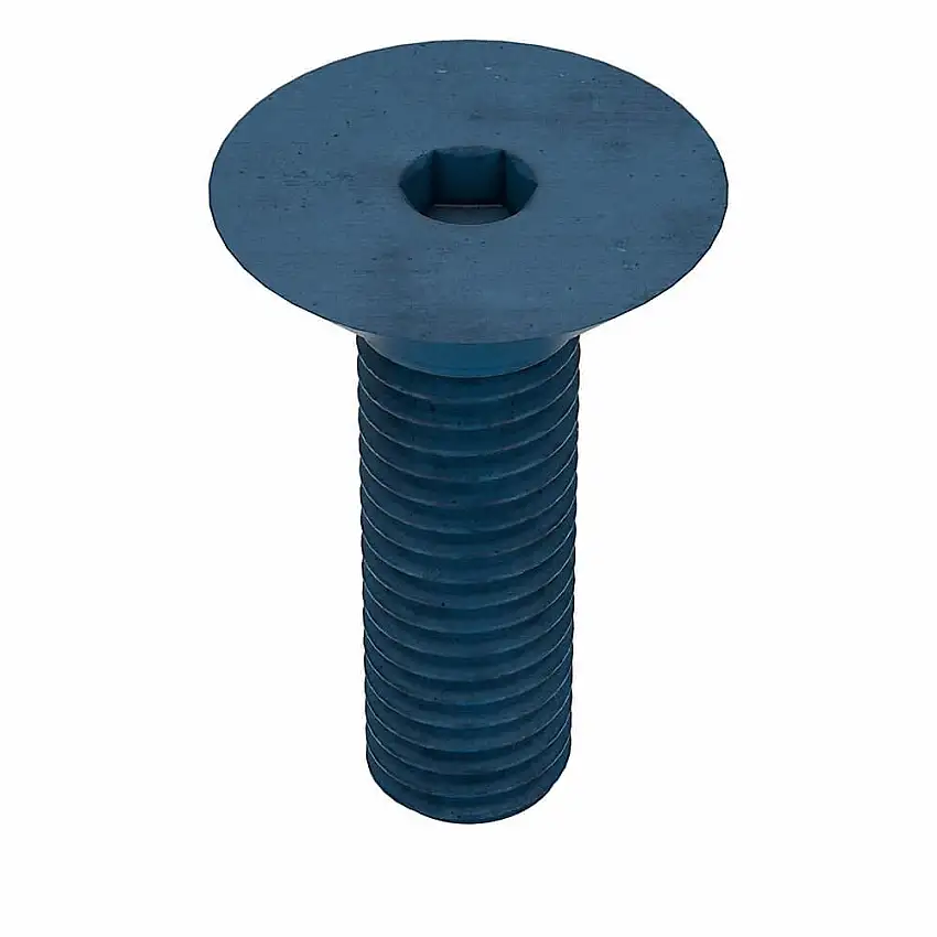 METRIC BLUE UST184692 Metrische Innensechskantschraube, Gewindegröße M10 x 1.5, flach, 35 mm lang, 20 mm Kopfdurchmesser.
