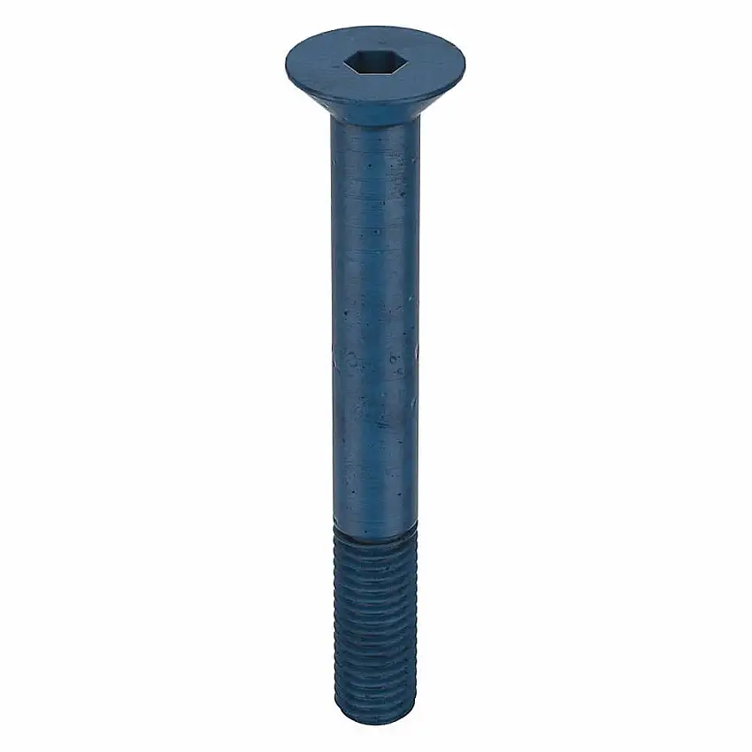 METRIC BLUE  UST194858 Metrische Innensechskantschraube, Gewindegröße M10 x 1.5, flach, 80 mm lang, 20 mm Kopfdurchmesser.