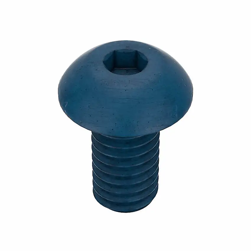 METRIC BLUE  UST194864 Metrische Innensechskantschraube, Gewindegröße M4x0.7, Knopf, 8 mm Länge, 7.6 mm Kopfdurchmesser
