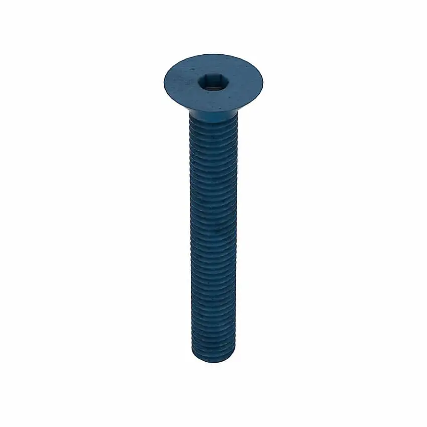 METRIC BLUE  UST204761 Metrische Innensechskantschraube, Gewindegröße M8 x 1.25, flach, 60 mm lang, 16 mm Kopfdurchmesser.
