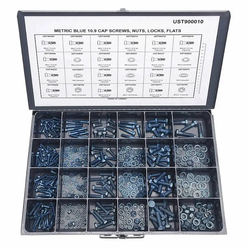 METRIC BLUE  UST900010 Sechskantschrauben-Sortiment, Stahl, Blauphosphid, Sechskant