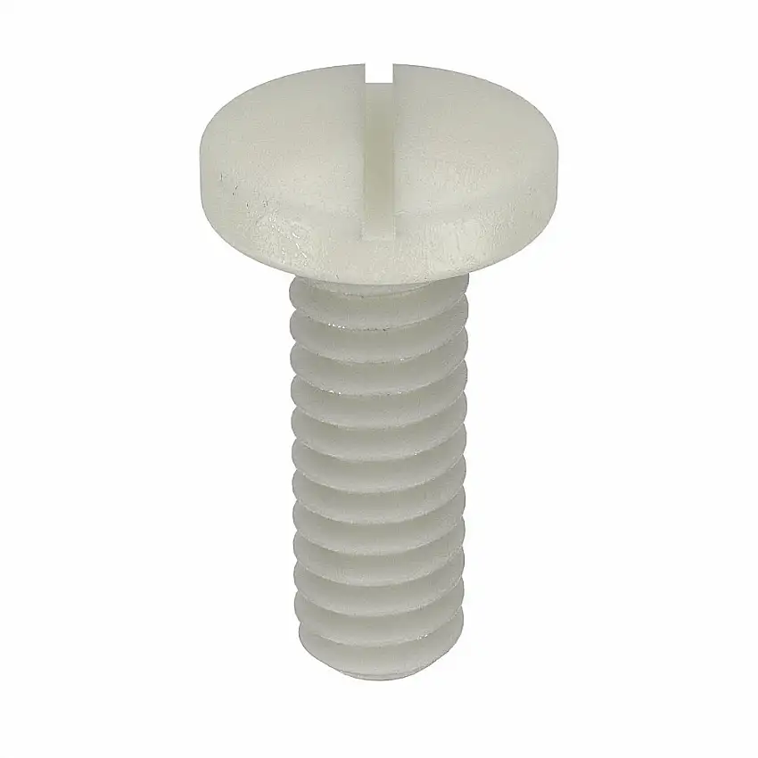 MICRO PLASTICS Maschinenschraube 010256P025, Gewindegröße 2-56, Nylon, 1/4 Zoll lang, Standard, Flachkopf, glatt