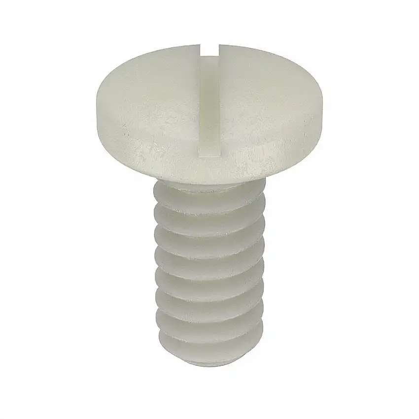 MICRO PLASTICS Maschinenschraube 010440P025, Gewindegröße 4-40, Nylon, 1/4 Zoll lang, Standard, Flachkopf, glatt