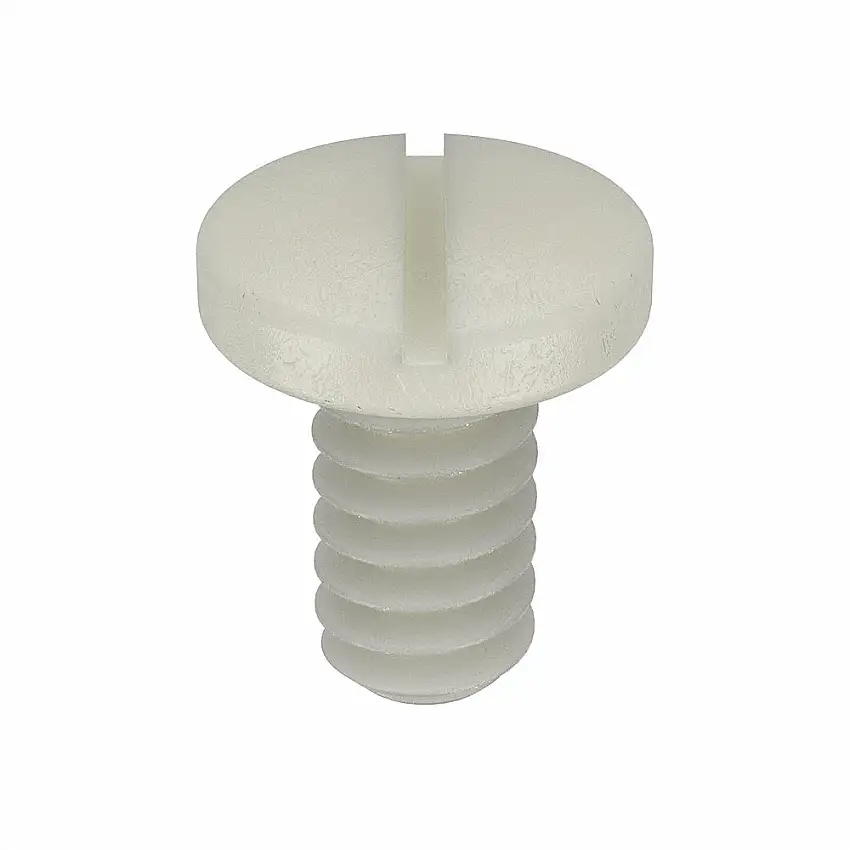 MICRO PLASTICS Maschinenschraube 010632P025, Gewindegröße 6-32, Nylon, 1/4 Zoll lang, Standard, Flachkopf, glatt