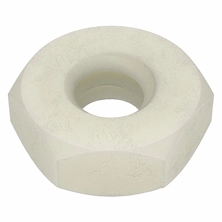 MICRO PLASTICS  Sechskantmutter 0401024HN, Gewindegröße 10-24, Nylon, 9/64 Zoll hoch, 23/64 Zoll breit, glatt, Maschinenschraube