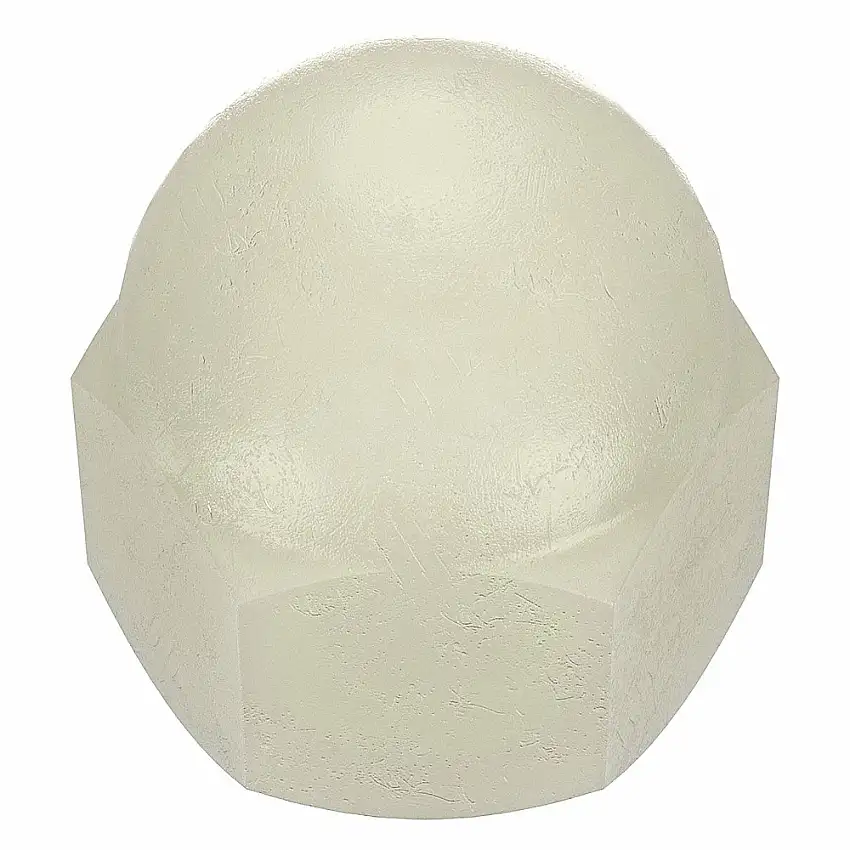 MICRO PLASTICS  Hutmutter 0501024CN, Gewindegröße 10-24, Standardkrone, Gewindetiefe 7/32 Zoll, Höhe 13/32 Zoll, Nylon