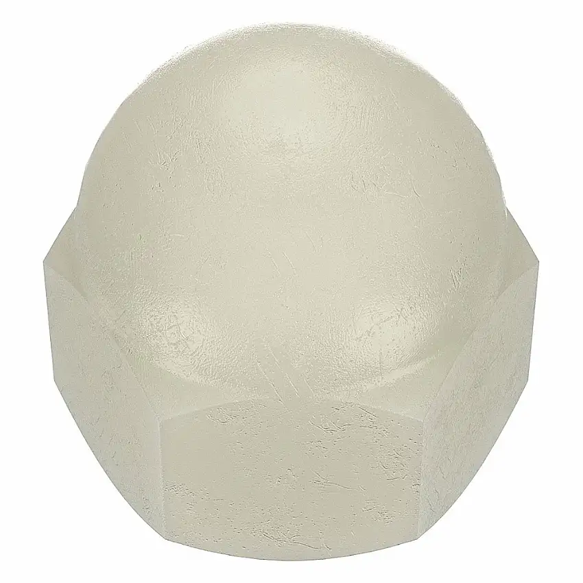 MICRO PLASTICS  Hutmutter 0531224CN, 5/16 Zoll - 24 Gewinde, Standardkrone, 23/64 Zoll Gewindetiefe, 17/32 Zoll Höhe, Nylon