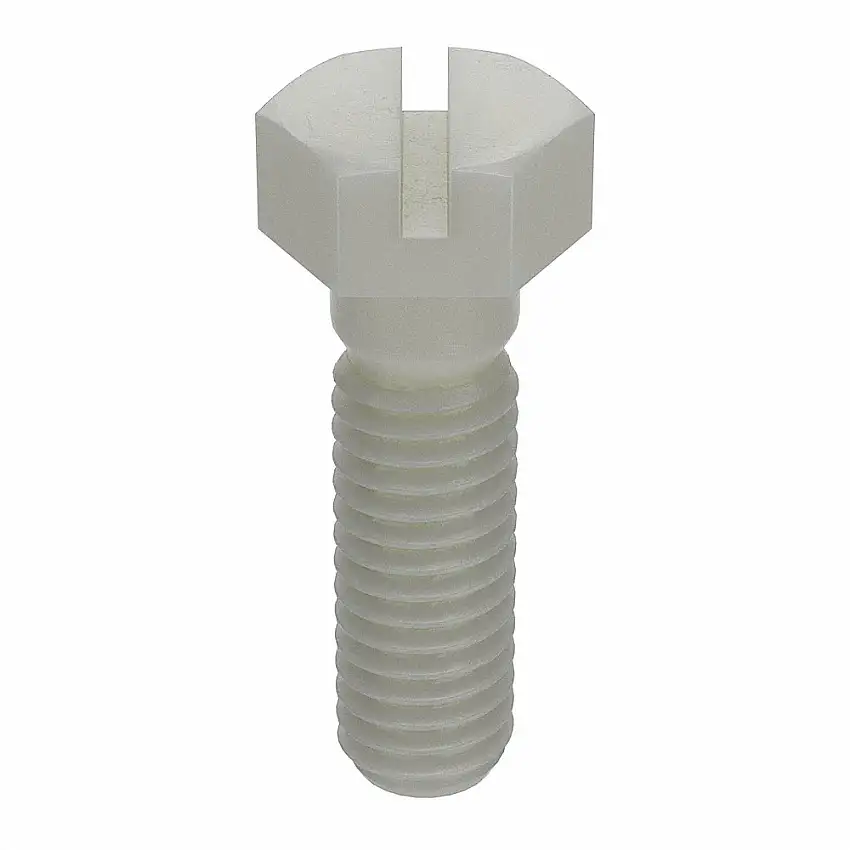 MICRO PLASTICS  3237516150 Sechskantschraube, Gewindegröße 3/8 Zoll - 16, Nylon, 1 1/2 Zoll lang, Kopfhöhe 17/64 Zoll, Pln