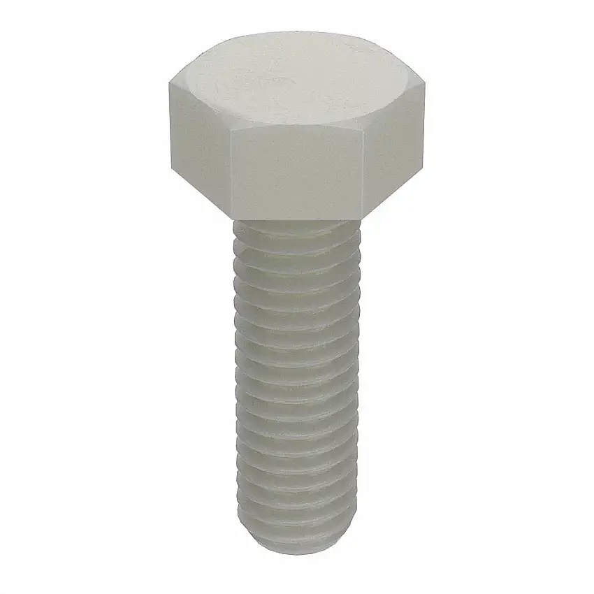 MICRO PLASTICS  50M050080J020 Sechskantschraube, Gewindegröße M5x0.8, Nylon, 20 mm Länge, 3.8 mm Kopfhöhe, glatt